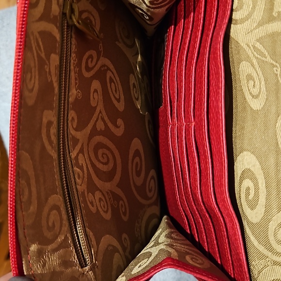 Vintage Brighton Red Croc Embossed Leather Handbag - Picture 12 of 16